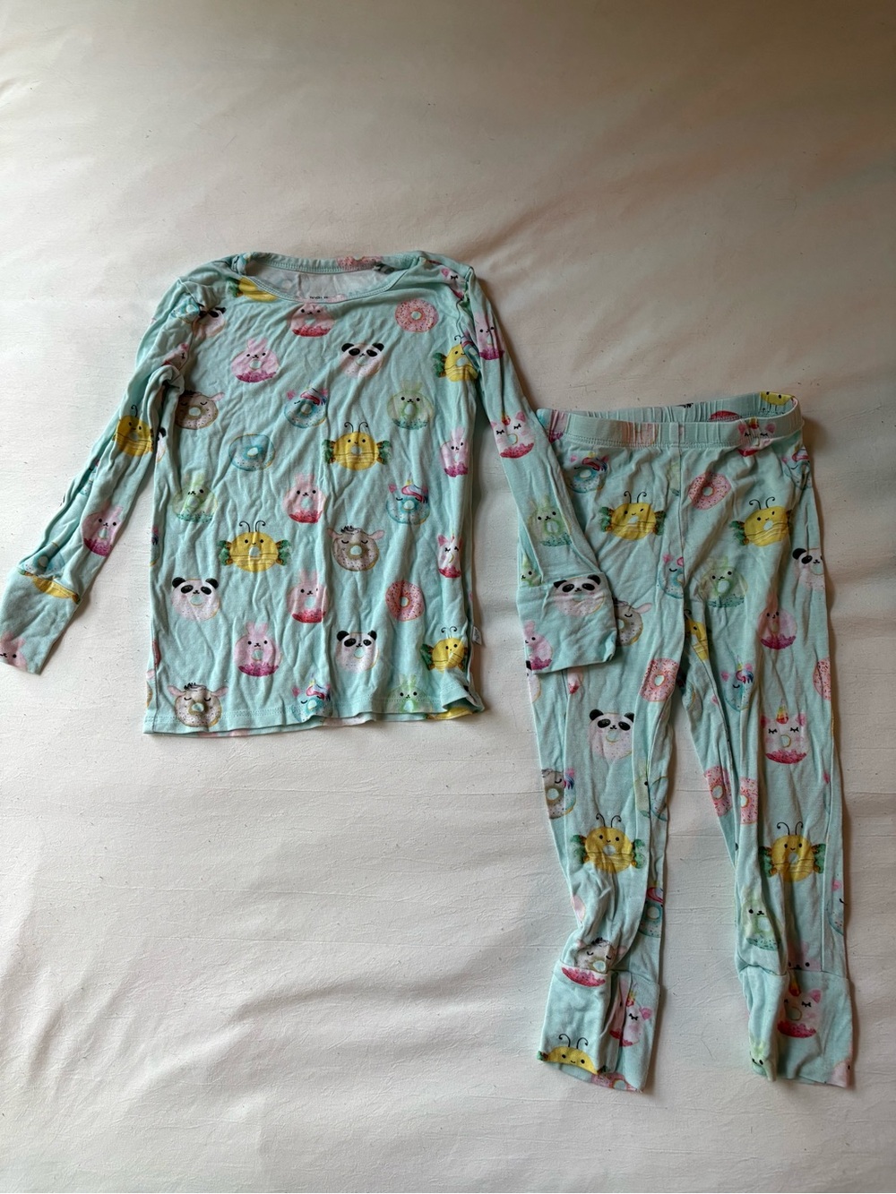 Posh Peanut Light Blue Animal Print Pajama Set